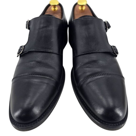 To Boot New York Adam Derrick Italy Men's 10.5 Black Leather Monk Strap Loafers - Picture 2 of 10